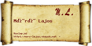 Móró Lajos névjegykártya