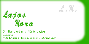lajos moro business card